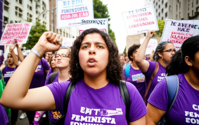 Ativismo Feminista: Raiva em Ação Mulheres participando de uma passeata feminista