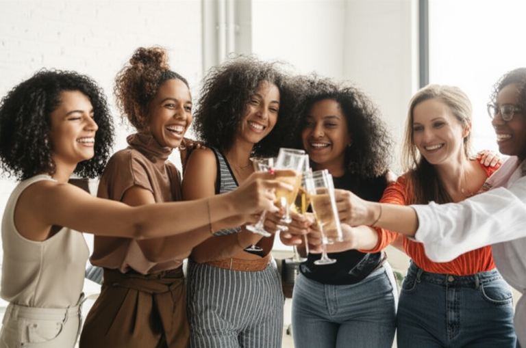 Empoderamento Feminista Grupo de mulheres celebrando o poder de dizer não